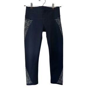 Athleta‎ Navy Blue Gel Dot Sonar Capri Leggings Athleisure Women's XS Yoga
